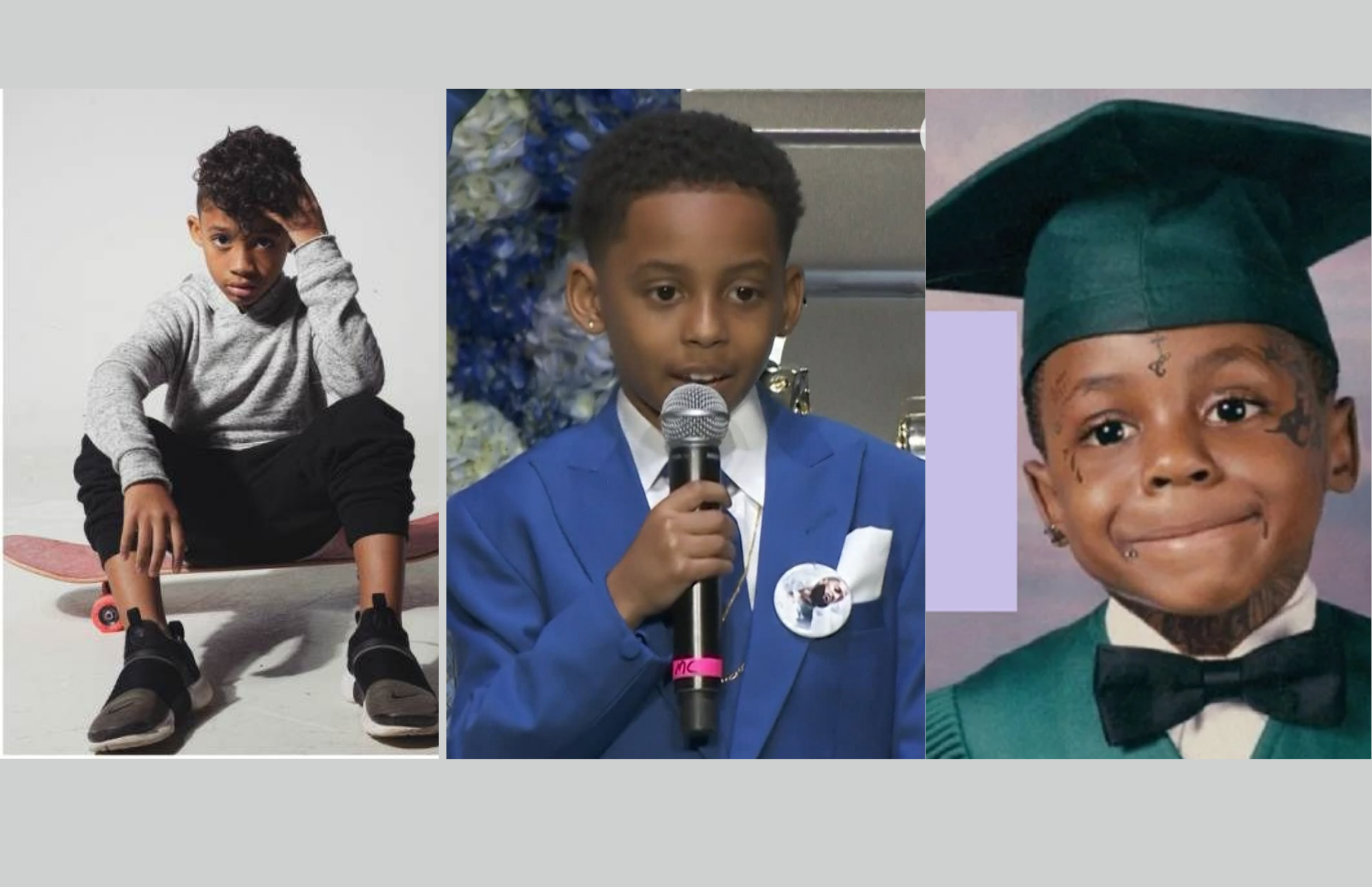 The three sons of Lil Wayne which are Dwayne, Cameron, and Neal Carter