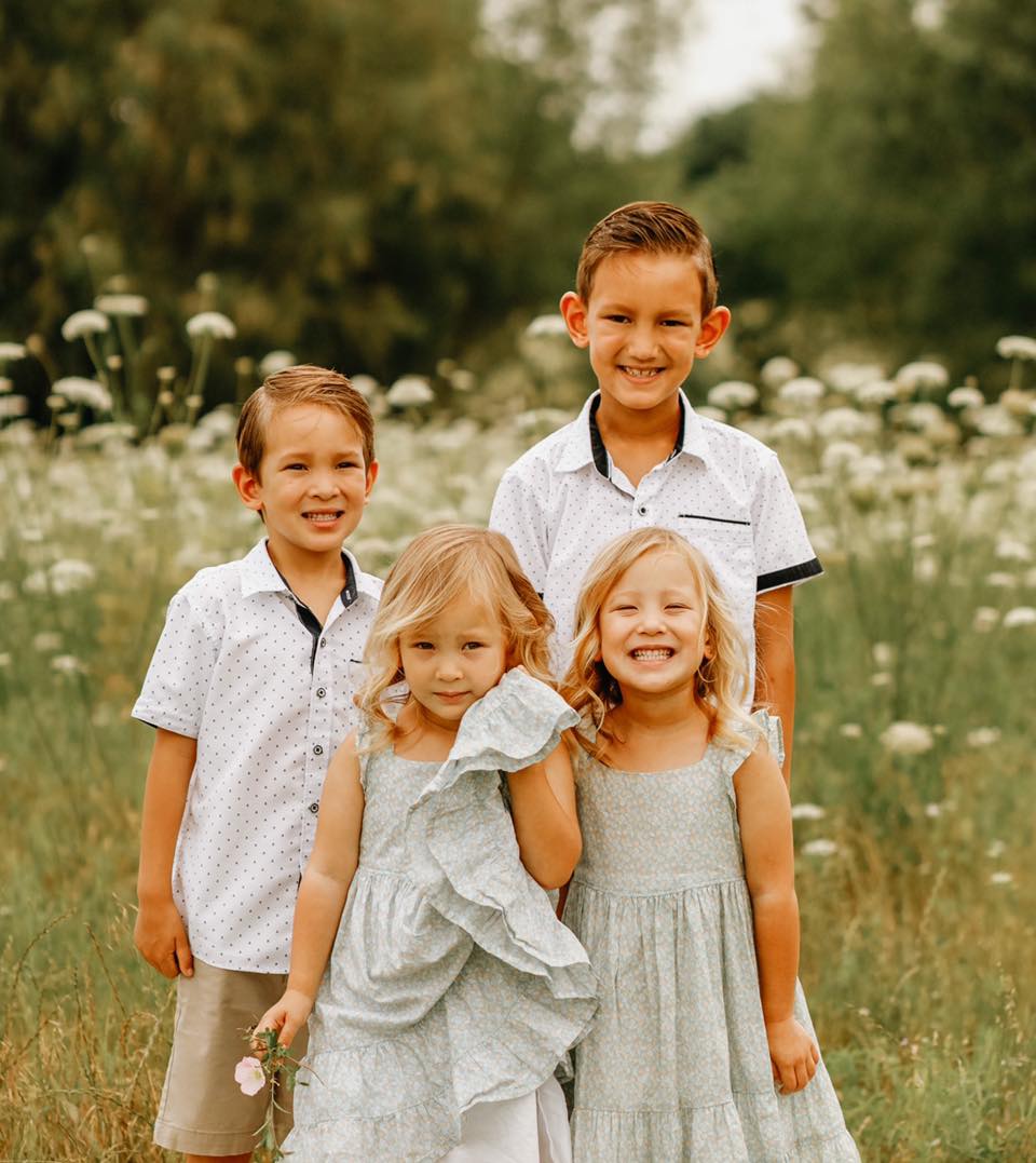 Nick Vujicic’s children Kiyoshi James, Dejan Levi and the twins Olivia Mei and Ellie Laurel