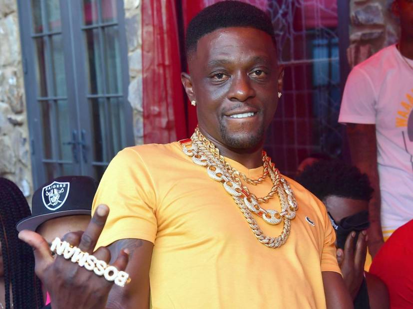 Lil Boosie in yellow shirt and chains