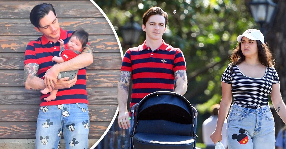 Drake Bell holder baby along with Janet von Schmeling
