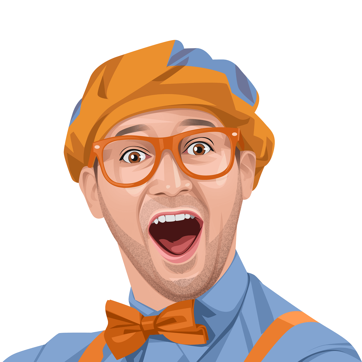 Blippi NFT portrait while posing in funny style with glasses