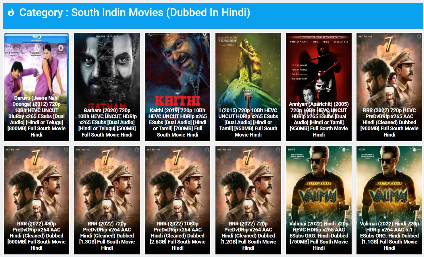 Screenshot of the trending South Indin Movies (Dubbed In Hindi) on jalshamoviez cc