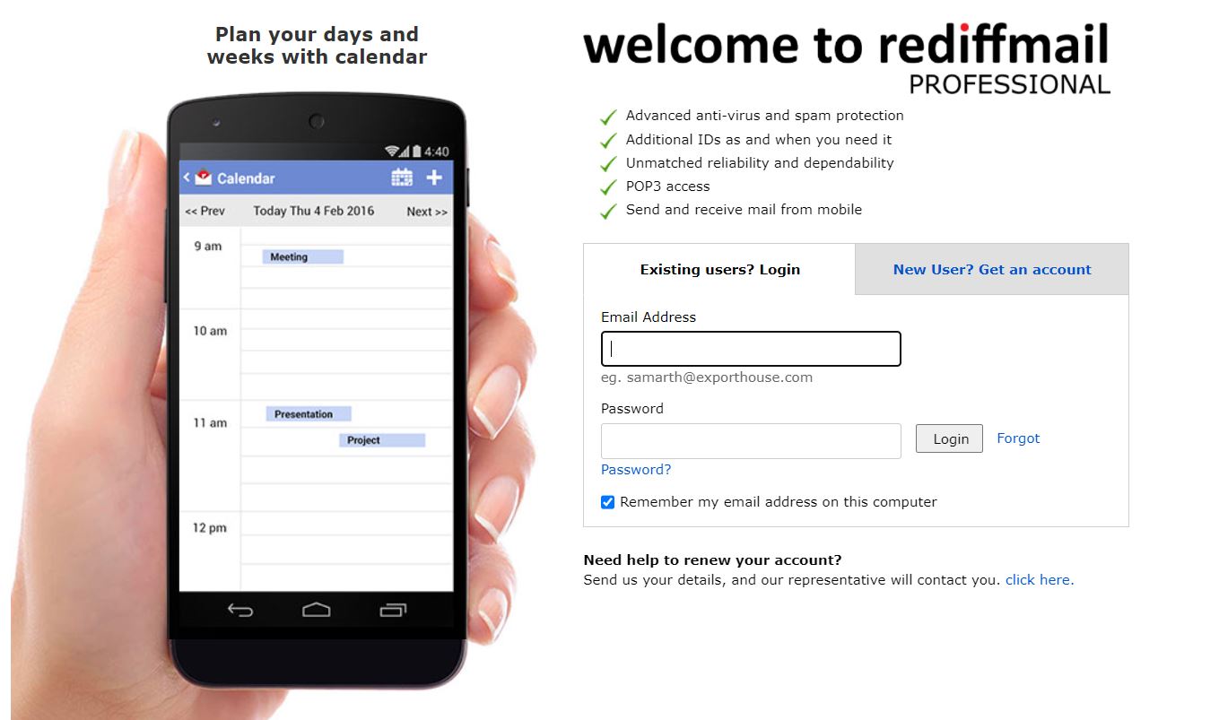 Rediffmail Login Account-Provides Secure Email Services For Corporate Customers