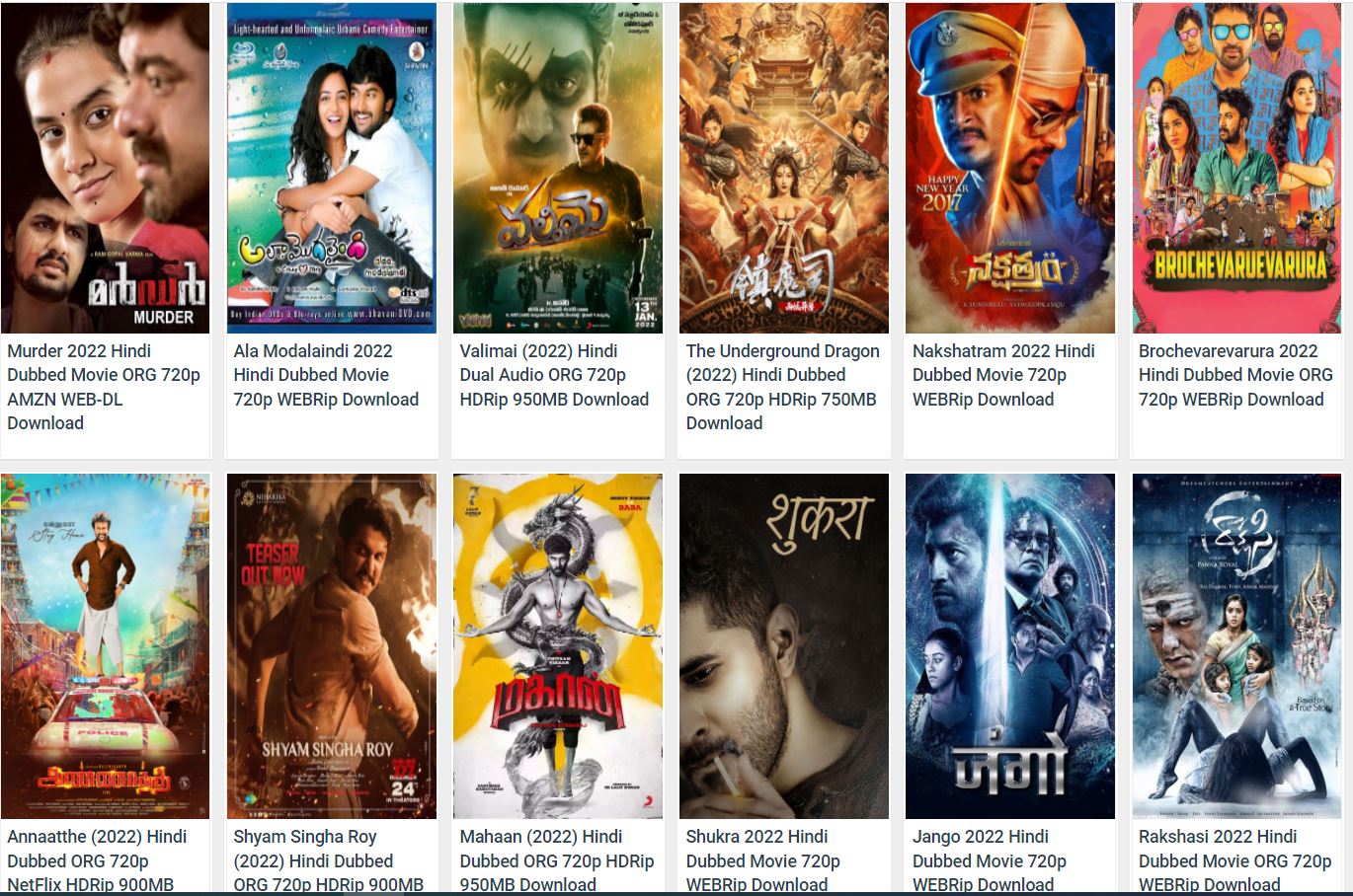Moviesbaba pw wesbite shows some of the trending movies