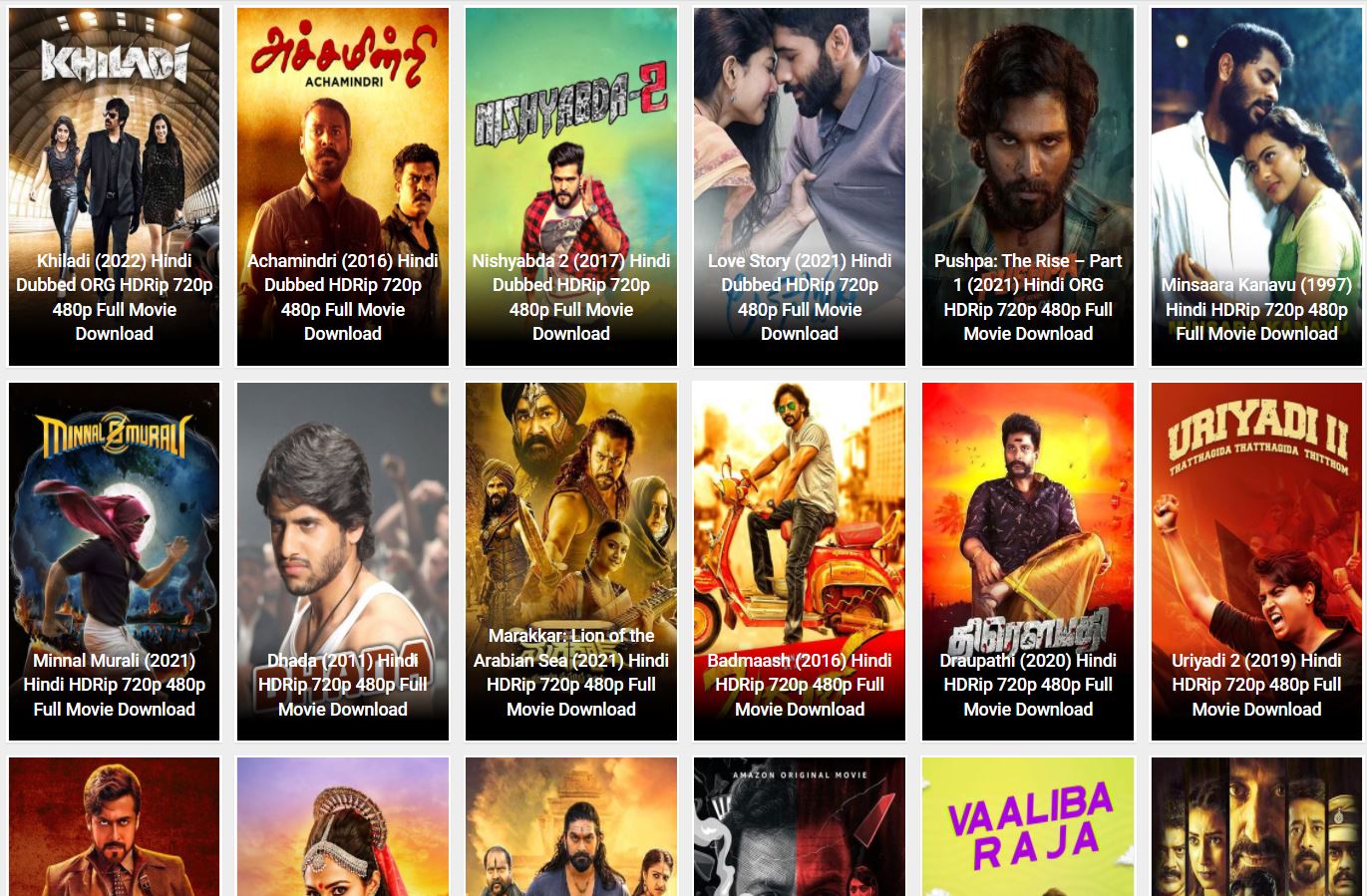 List of South Movies on mkv point website