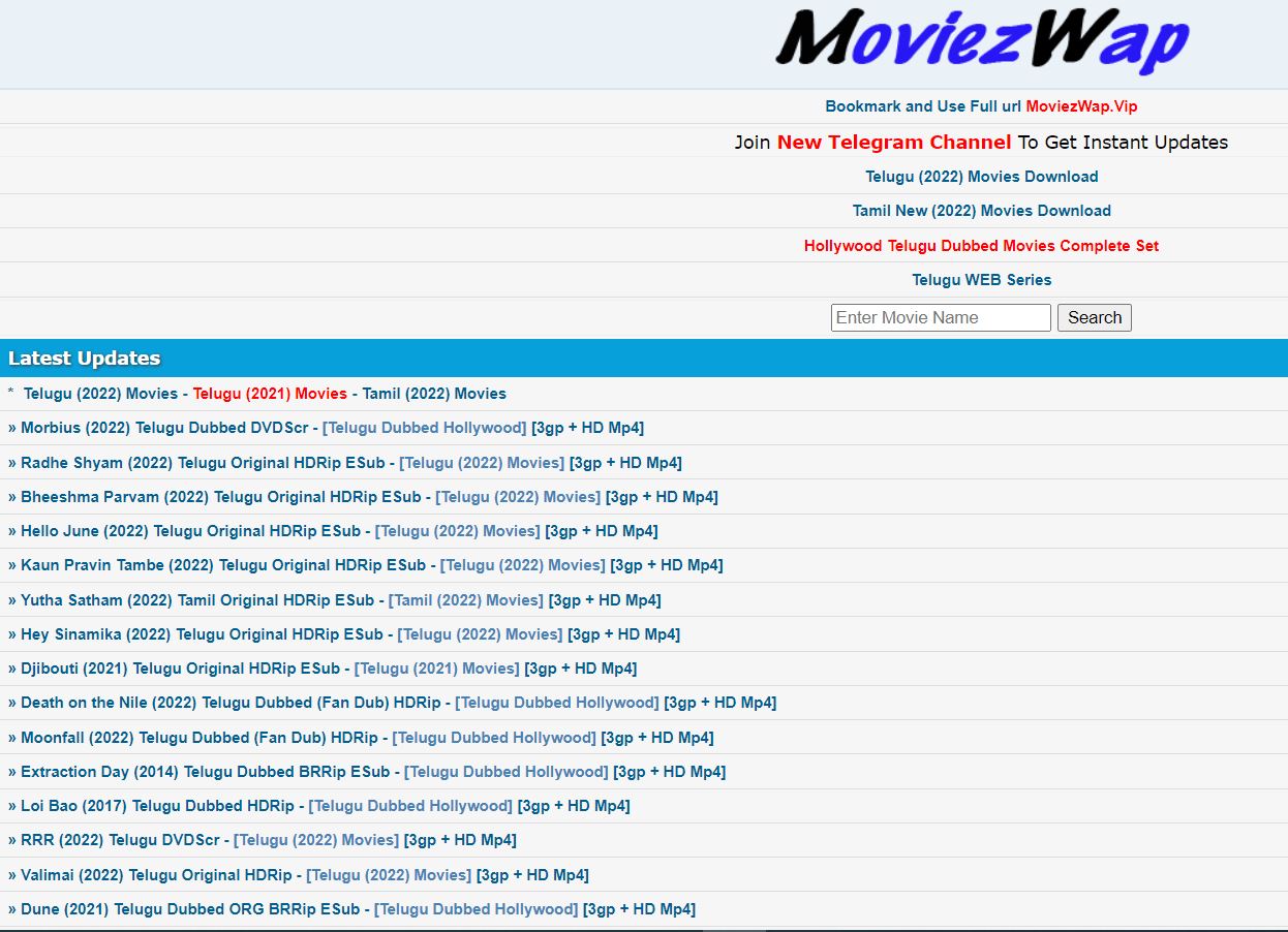 Screenhsot of the  teluguwap movies available for download 