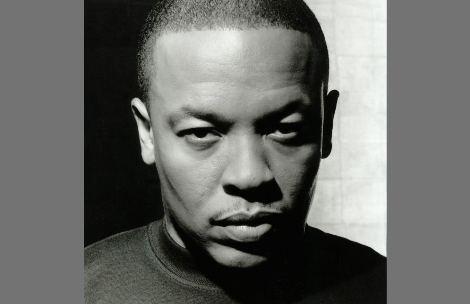 Dr. Dre looks fierce directly at the camera