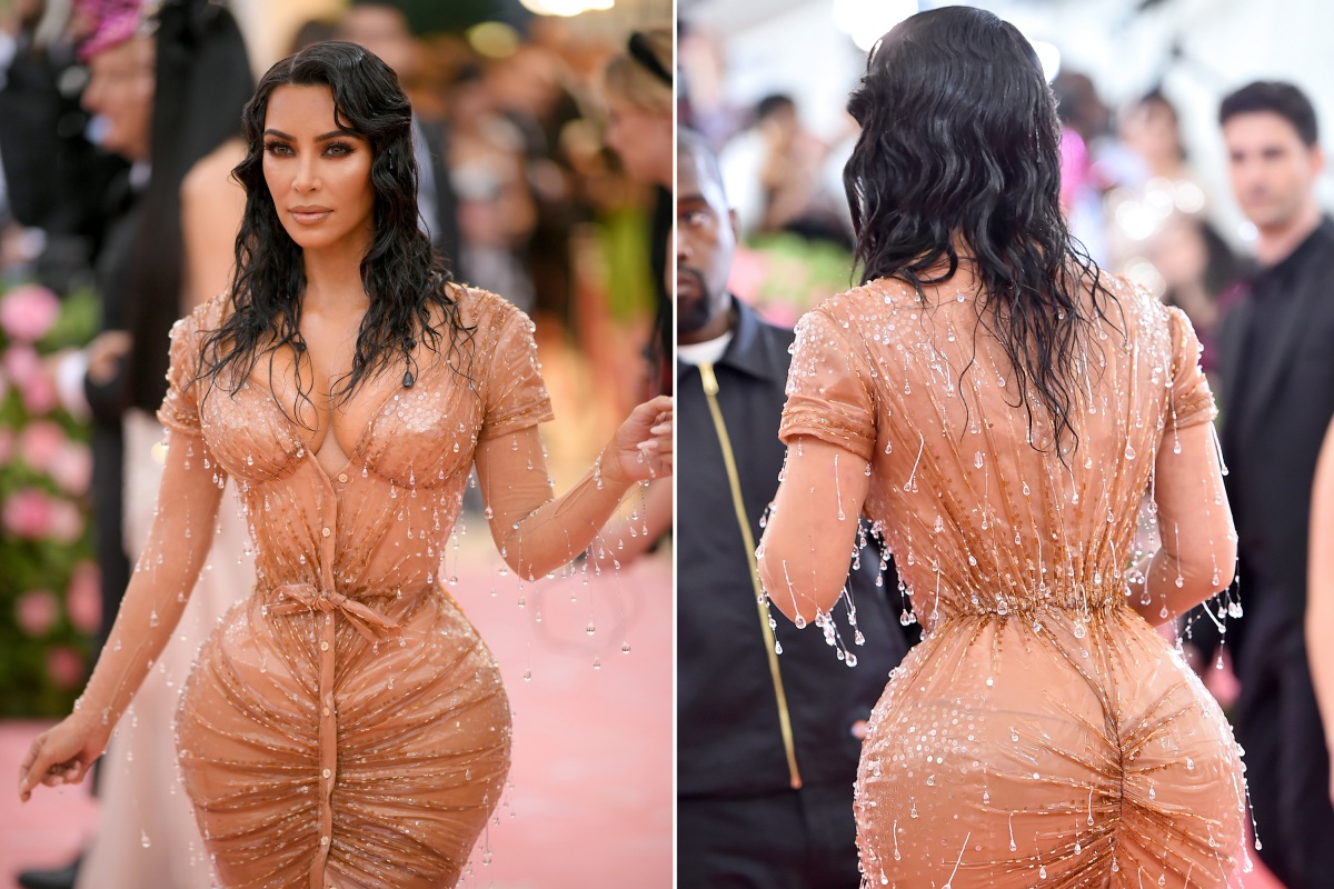 KIm Kardashian in a wet dress design