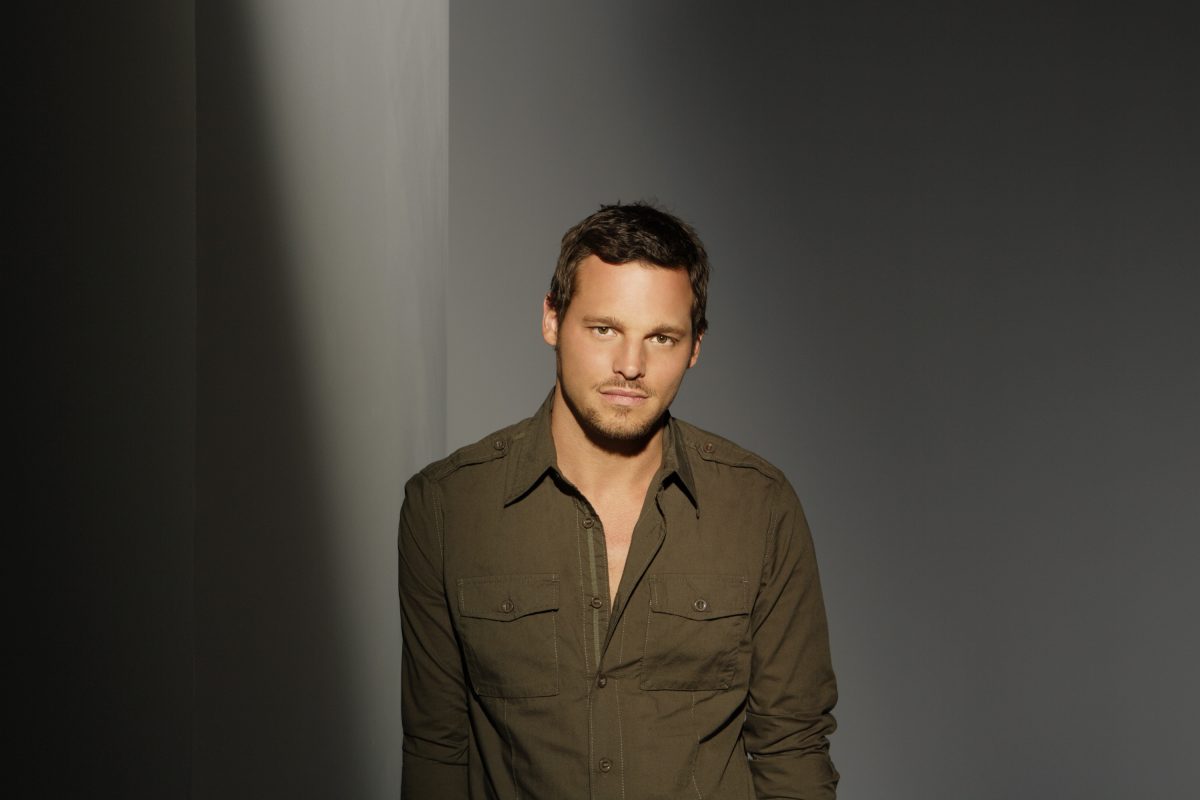 Justin Chambers in a green long sleeves