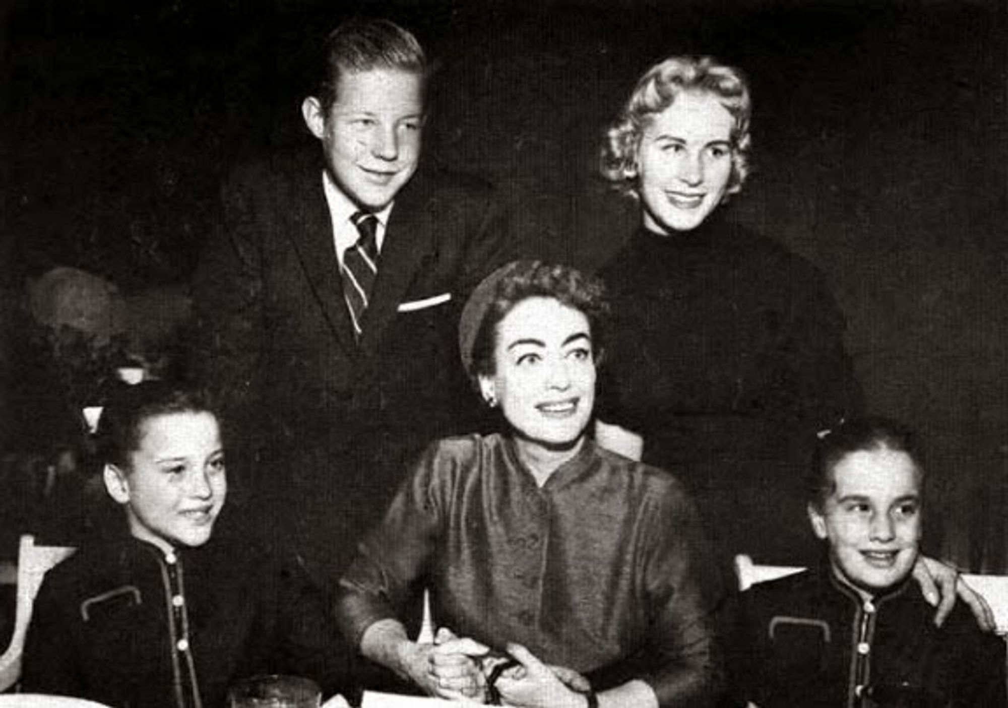 Joan Crawford with Christopher, Christine, and the twins