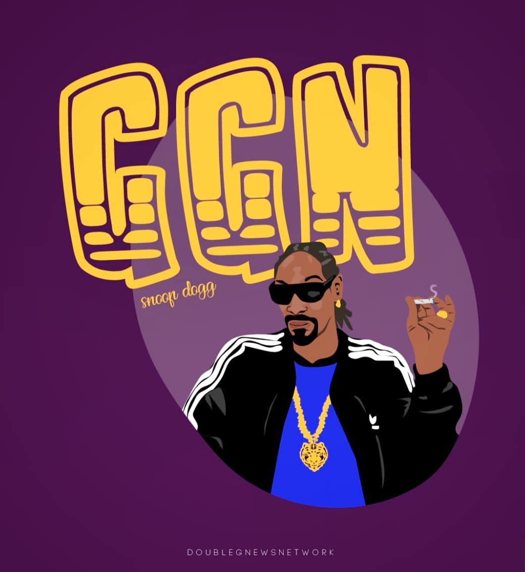 Graphic poster for the Snoop Dogg podcast ‘GGN’ or the ‘Double G News Network’ podcast