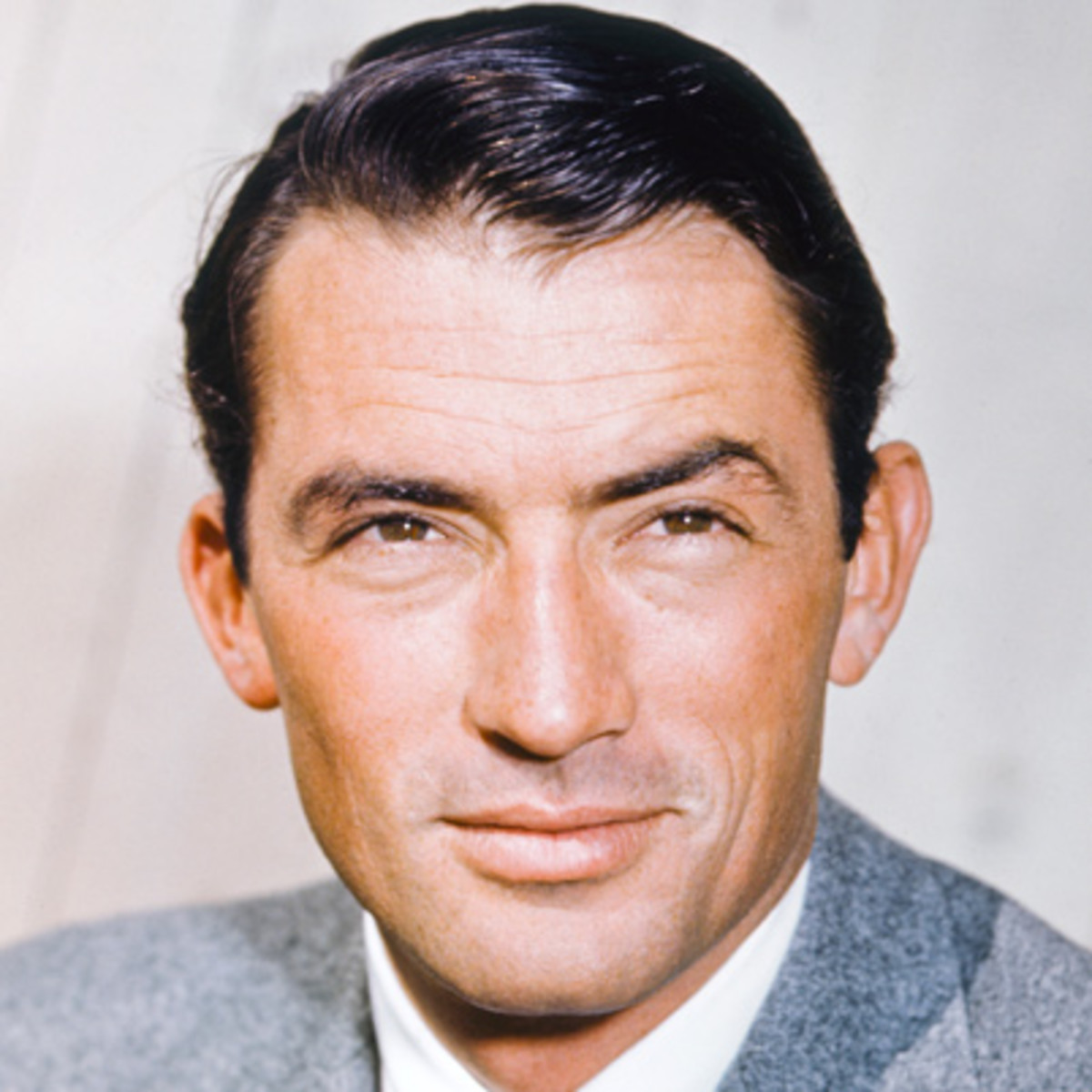 Gregory Peck in a grey suit
