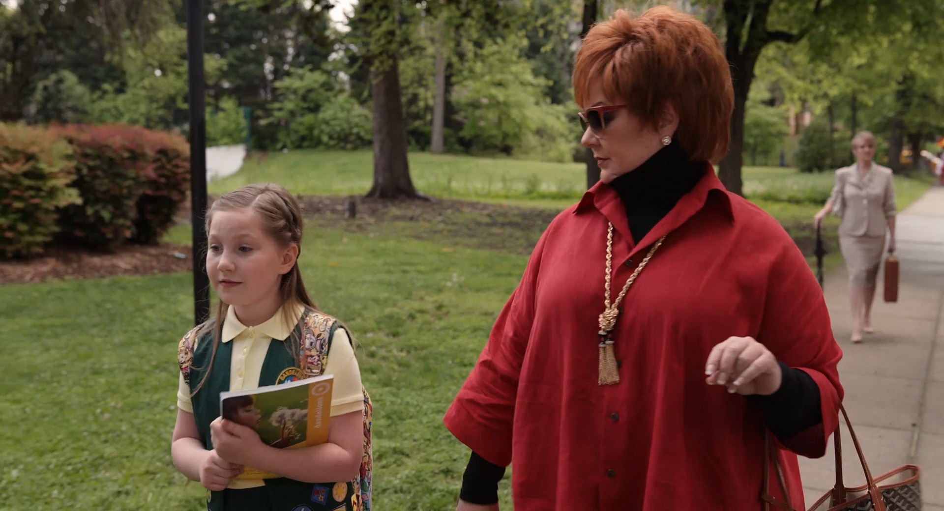 Vivian Falcone walking with Melissa McCarthy from her movie The Boss 