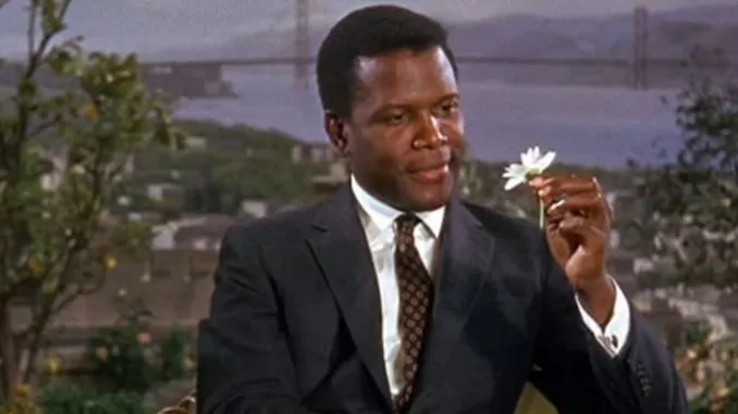 Sidney Poitier With A Flower In Hand
