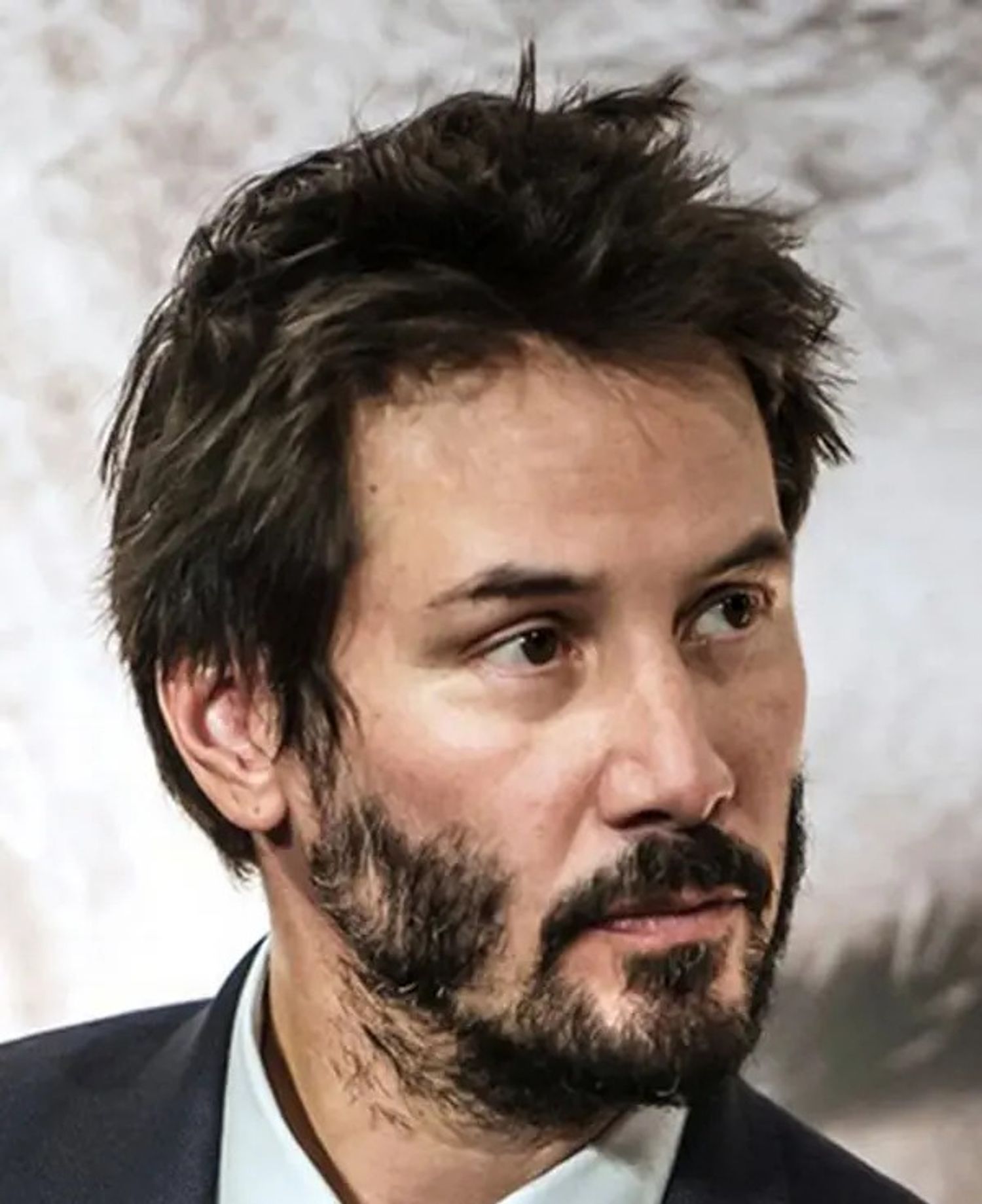 Keanu Reeves With His Patchy Beard
