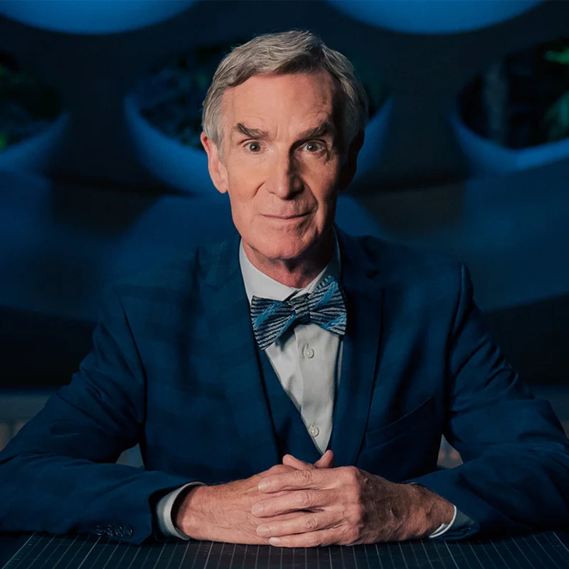 Bill Nye Wearing A Blue Suit