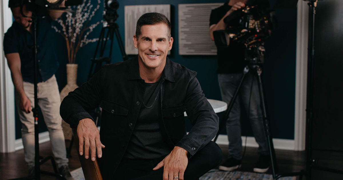 Craig Groeschel sitting on a chair wearing a black outfit