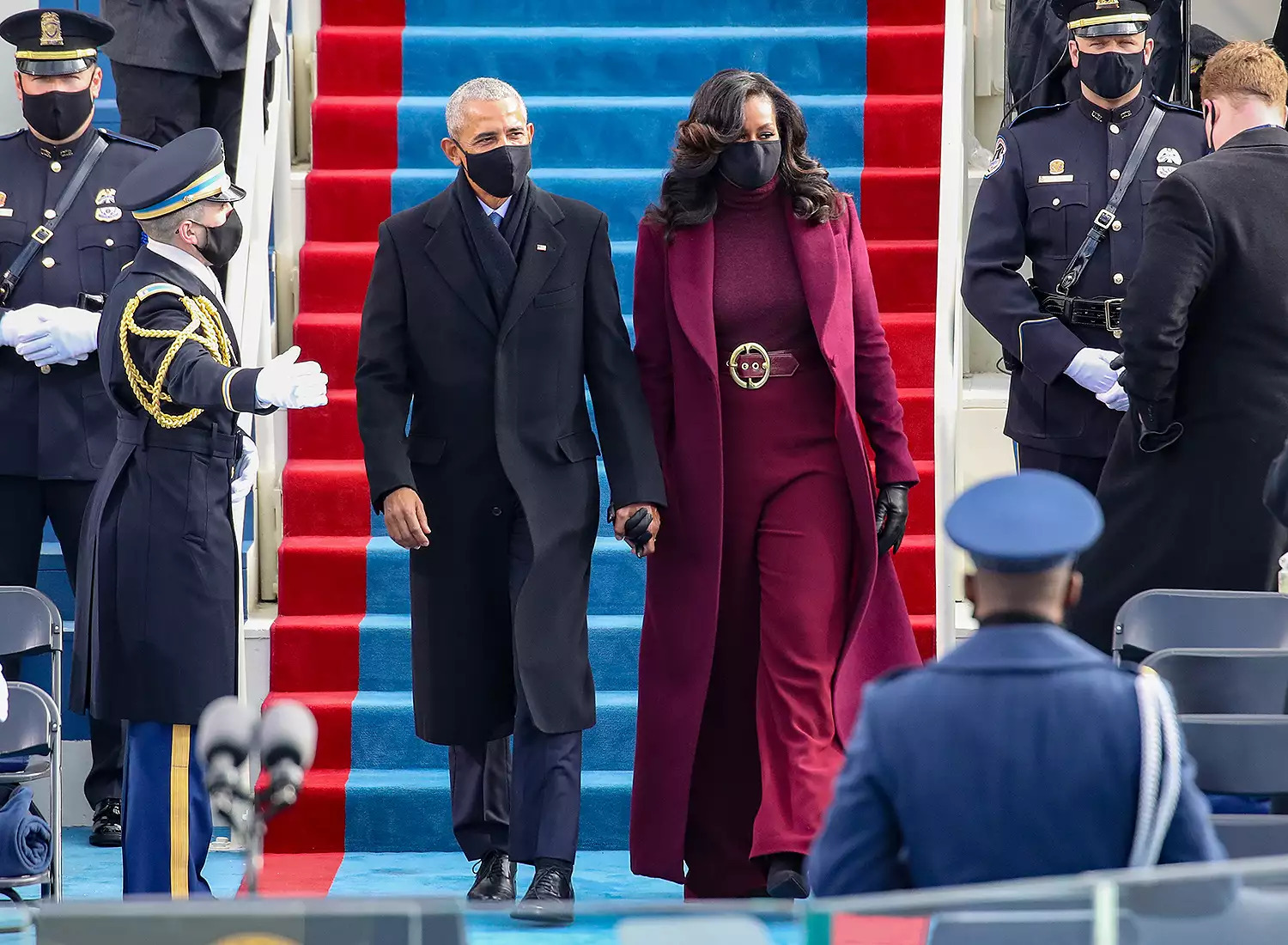 Barack and Michelle Obama at Joe Biden's Presidential Inauguration Day