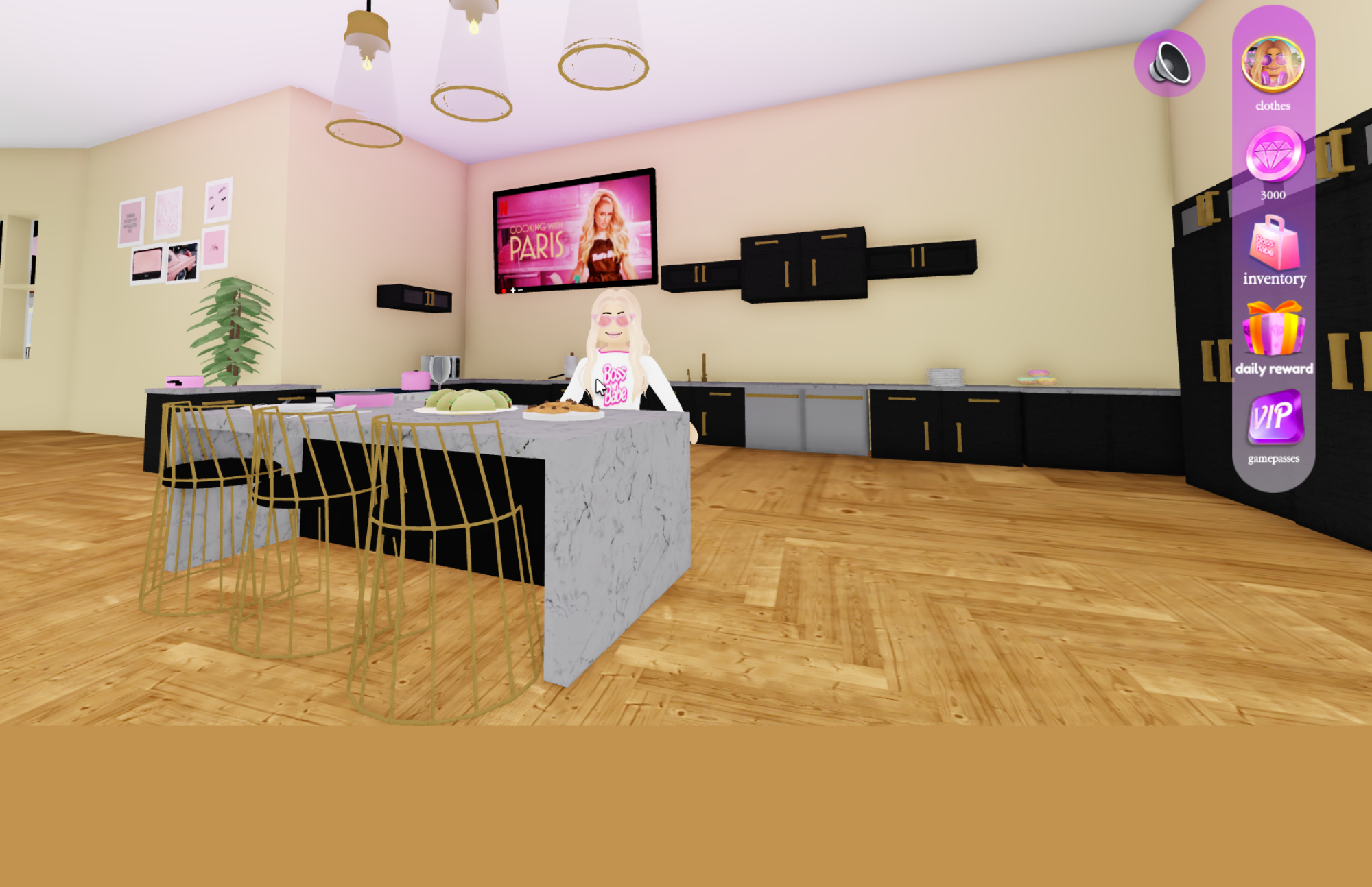 Paris Hilton's Roblox avatar while on her virtual House