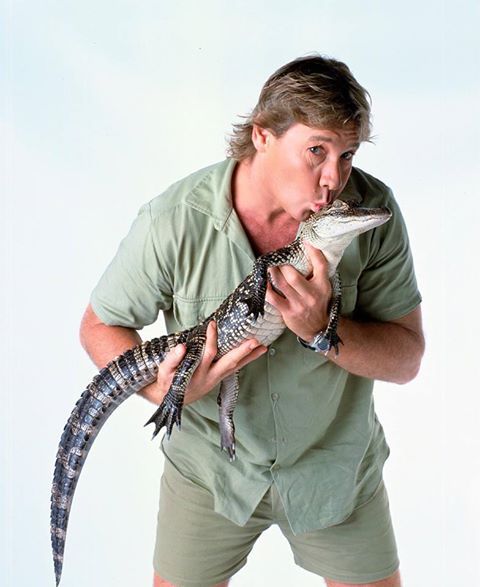 Steve Irwin Kissing An Alligator