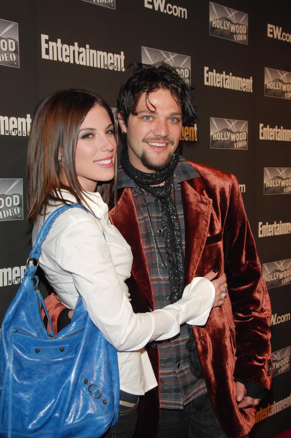 Miss Rothstein wearing a white top with her ex-husband, Bam Margera