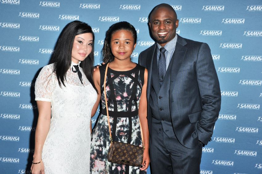 Mandie Taketa with her ex-husband Wayne Brady and their daughter Maile Masako