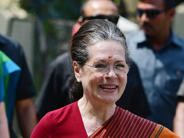 Sonia Gandhi smiling