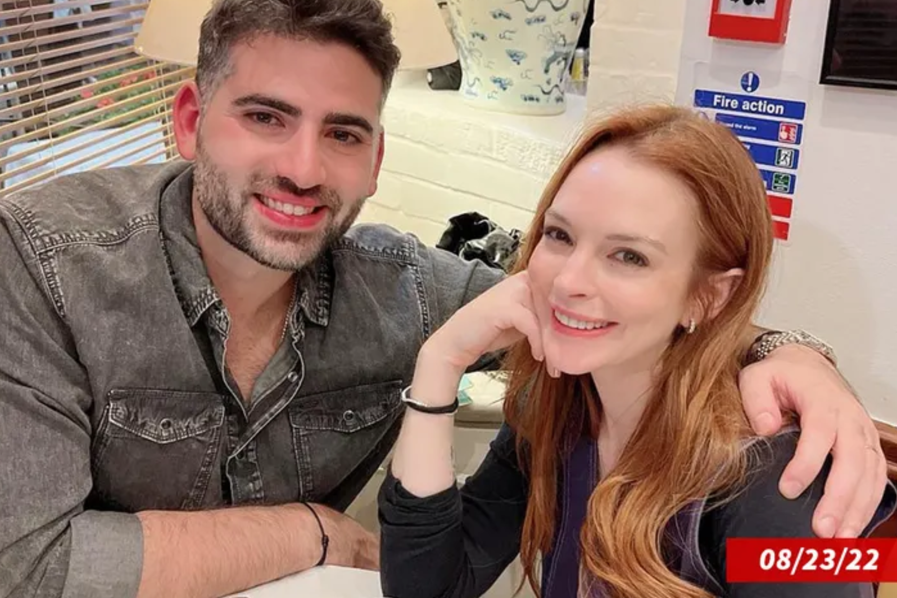 Lindsay Lohan and her husband Bader were at a restaurant