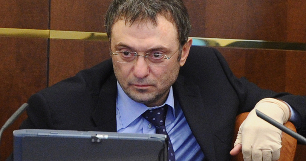 Suleiman Kerimov wearing a black suit