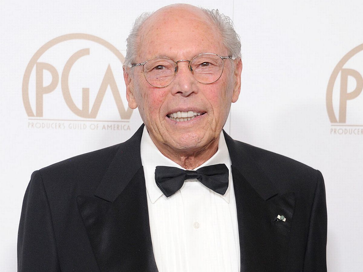 Irwin Winkler wearing a black suit and black bow tie
