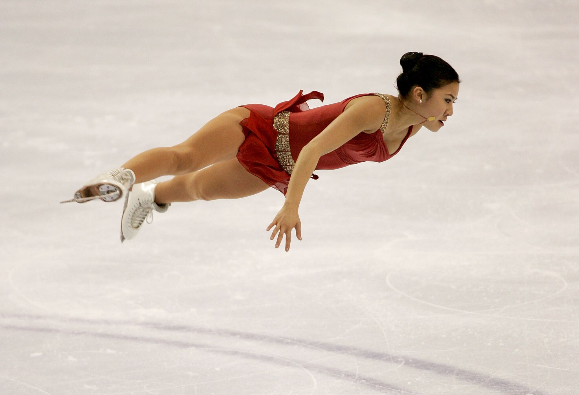 Michelle Kwan on the ice rink