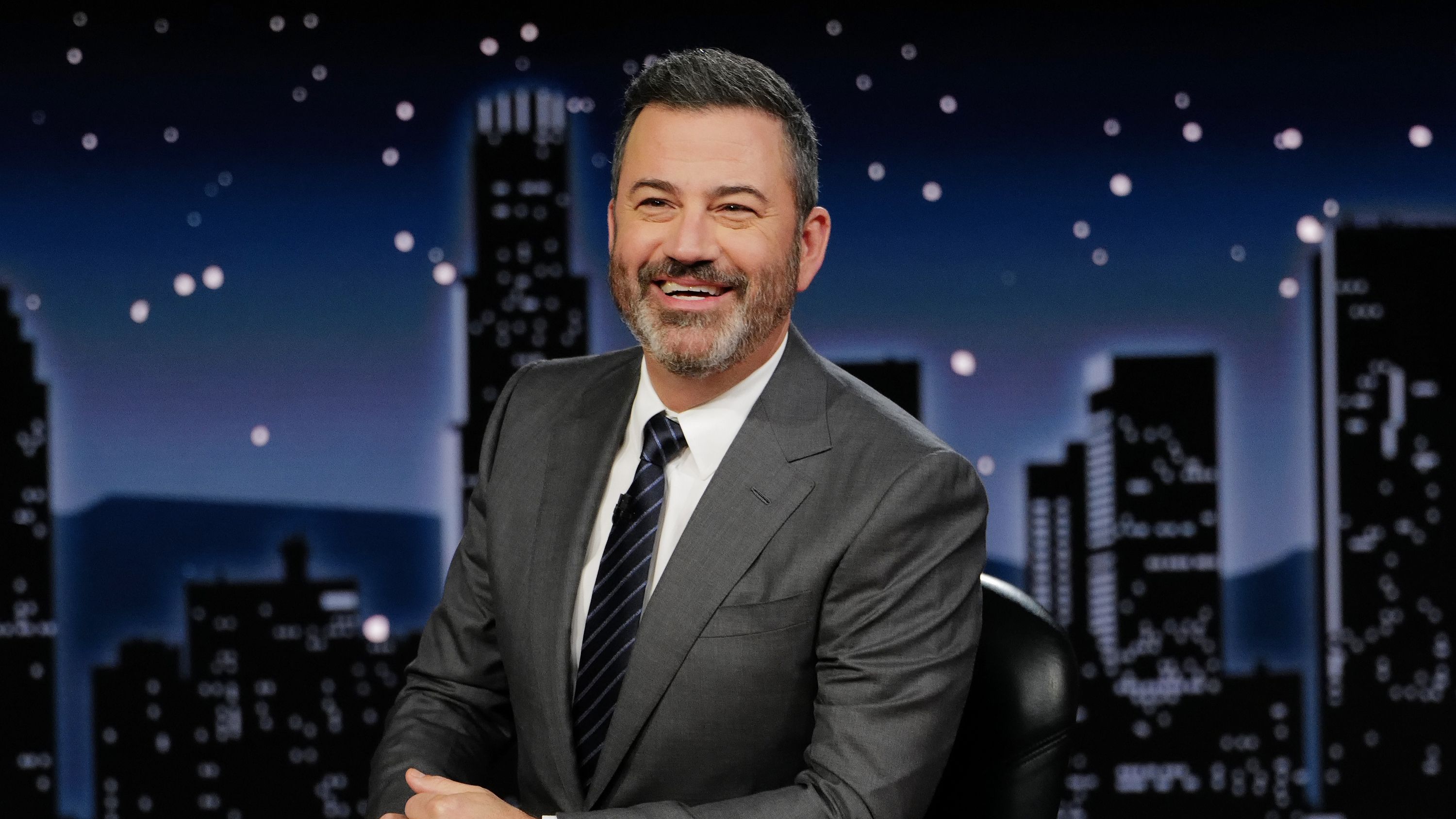Jimmy Kimmel wearing a gray suit