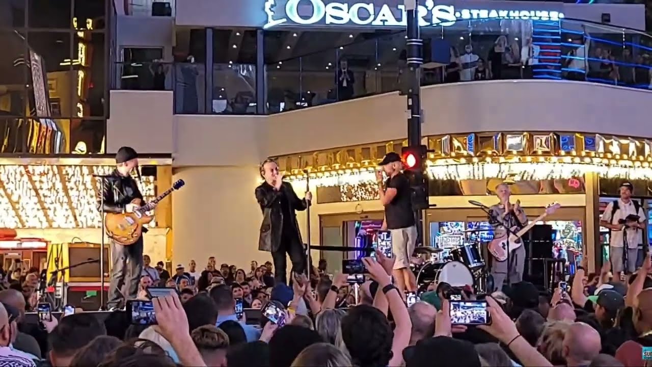 U2 performing in Las Vegas Sphere