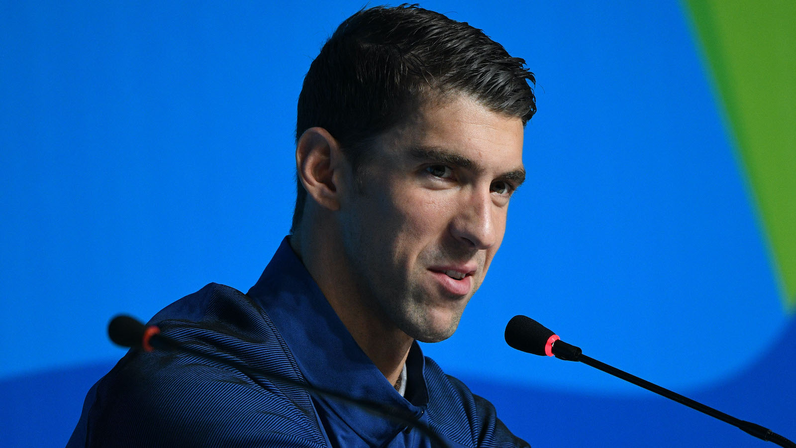 Michael Phelps at an interview