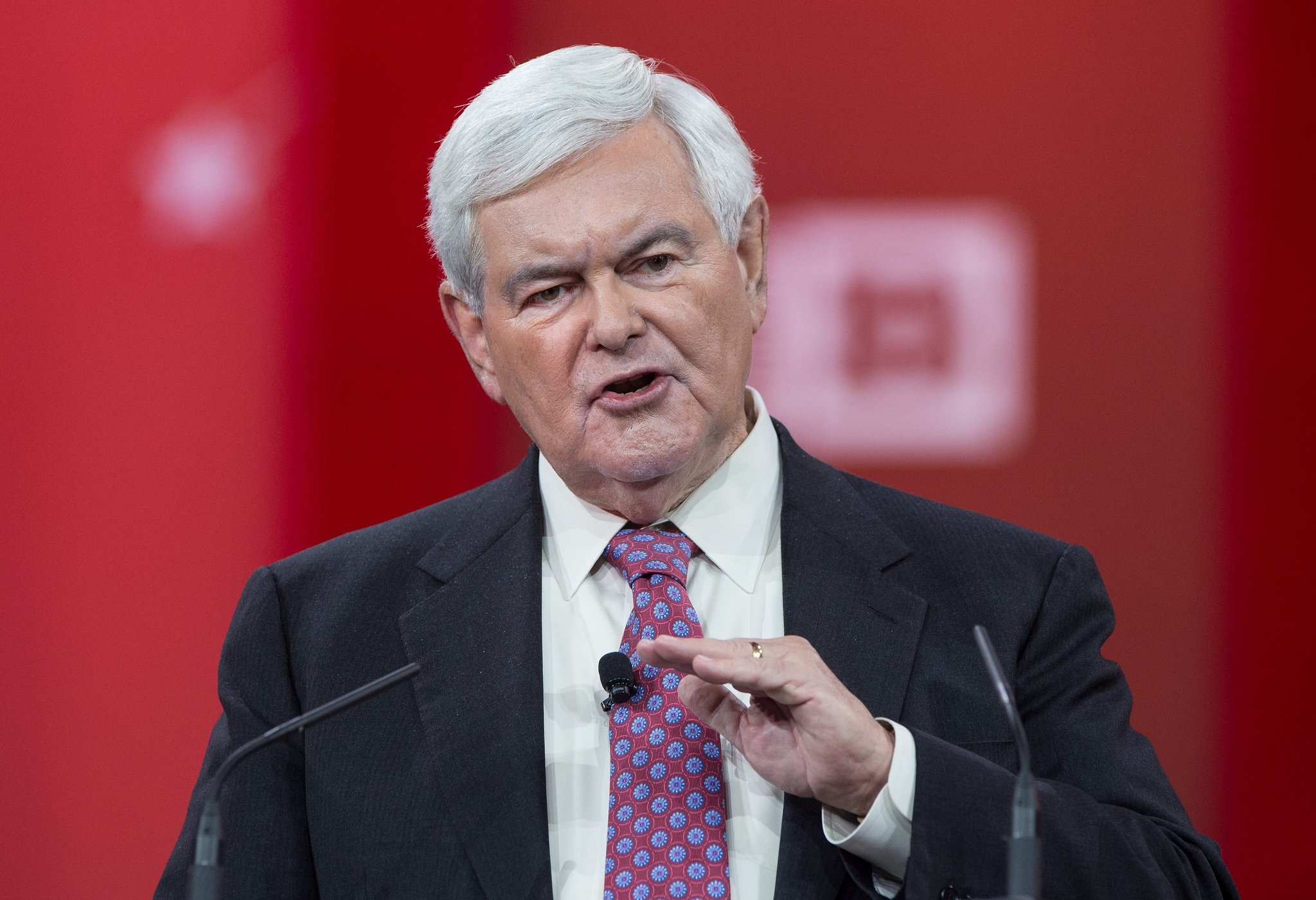 Newt Gingrich giving a speech