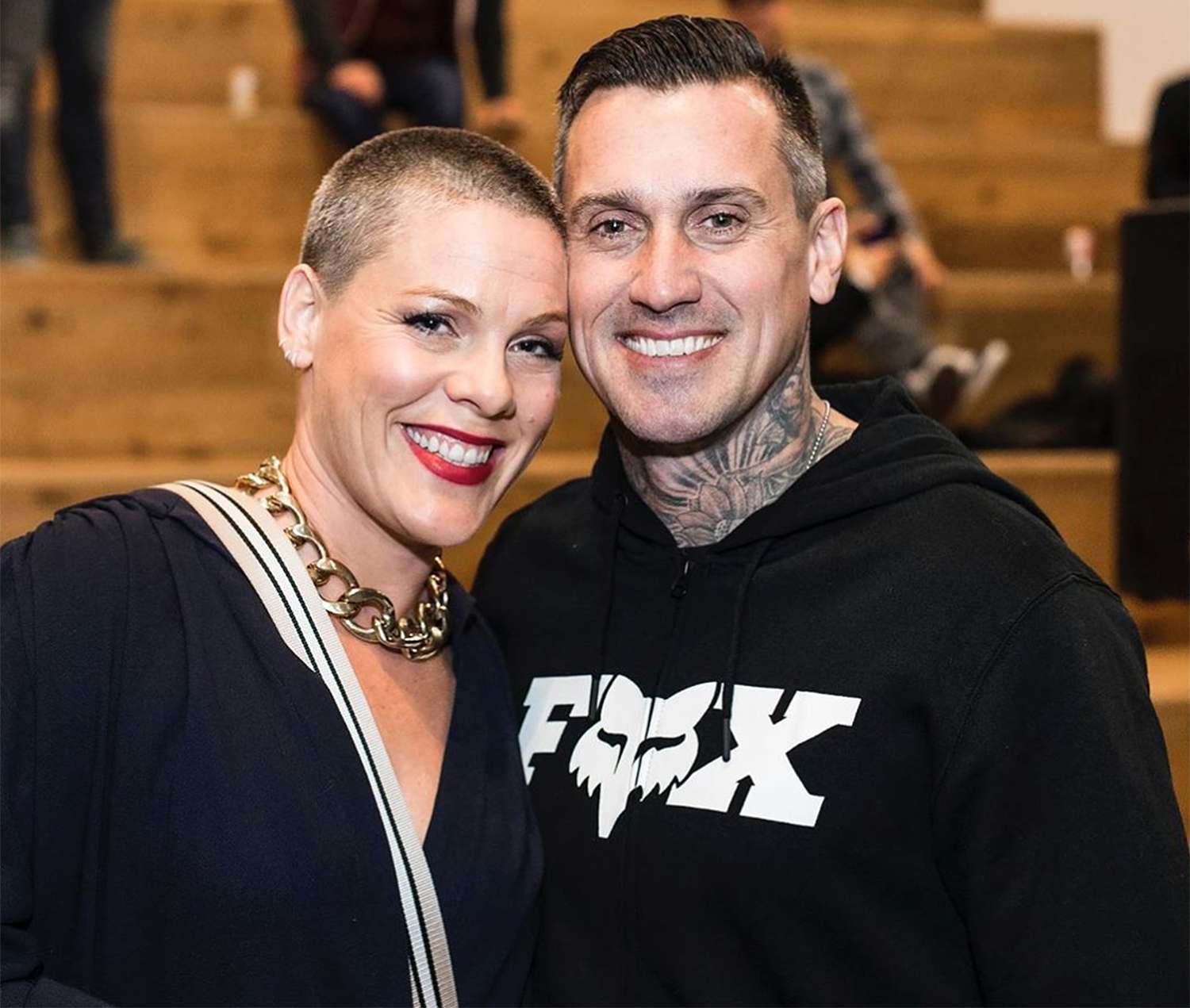 Carey Hart with his wife